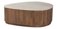 Mesa baja de madera maciza colección DELHI 100cm - Estilo étnico y diseño