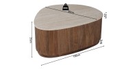 Mesa baja de madera maciza colección DELHI 100cm - Estilo étnico y diseño