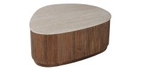 Mesa baja de madera maciza colección DELHI 100cm - Estilo étnico y diseño