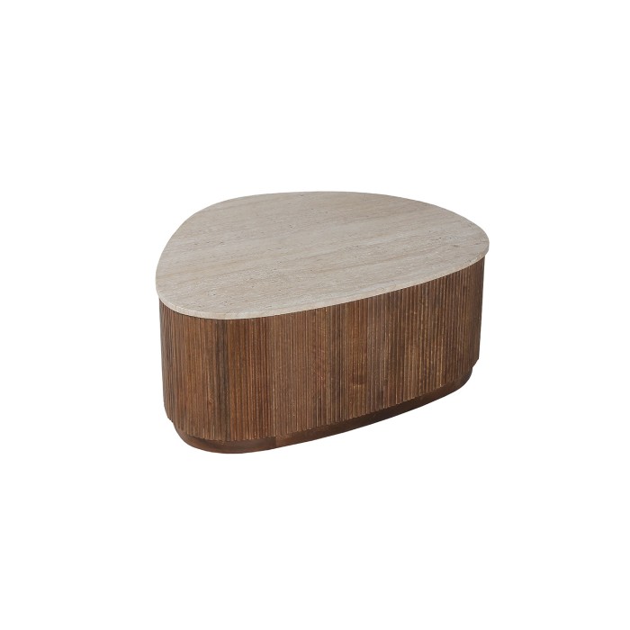 Mesa baja de madera maciza colección DELHI 100cm - Estilo étnico y diseño
