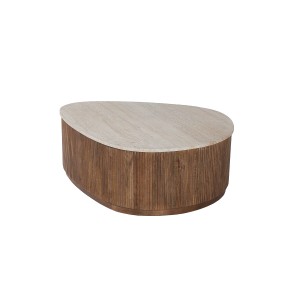 Mesa baja de madera maciza colección DELHI 100cm - Estilo étnico y diseño