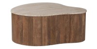 Tavolino basso in legno massiccio collezione DELHI 80cm - Stile etnico e design