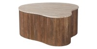 Tavolino basso in legno massiccio collezione DELHI 80cm - Stile etnico e design
