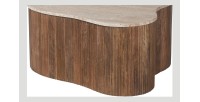 Tavolino basso in legno massiccio collezione DELHI 80cm - Stile etnico e design