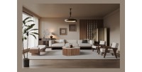 Tavolino basso in legno massiccio collezione DELHI 80cm - Stile etnico e design