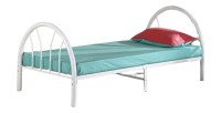 Lit CAMILLE 90x200 cm en métal coloris blanc avec sommier.
