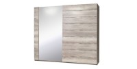 Armoire, garde robe ROMI deux portes coulissantes 200 cm, coloris dab canyon. Meuble design