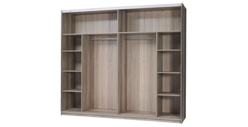 Armoire, garde robe ROMI deux portes coulissantes 200 cm, coloris dab canyon. Meuble design
