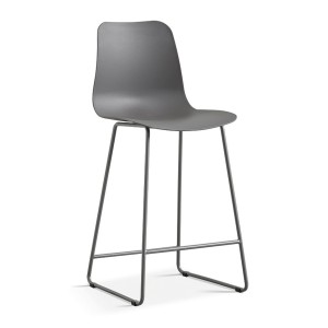 Chaise de comptoir 'Mario' PP Gris, dimensions : H100.5 x L51 x P44cm