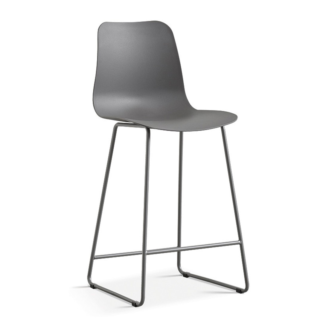 Chaise de comptoir 'Mario' PP Gris, dimensions : H100.5 x L51 x P44cm