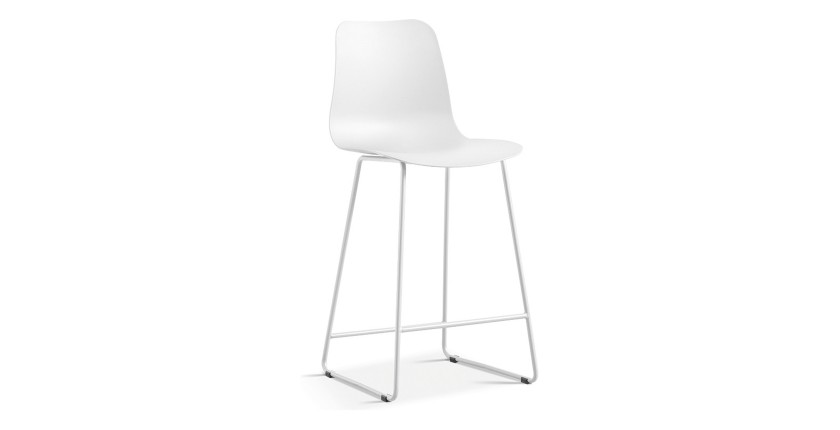 Sgabello da bar 'Mario' PP Bianco, dimensioni: H100.5 x L51 x P44cm