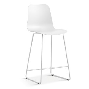 Sgabello da bar 'Mario' PP Bianco, dimensioni: H100.5 x L51 x P44cm