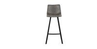 Chaise de comptoir 'Ozan' PU Gris, dimensions : H108 x L49 x P47 cm