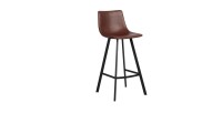 Chaise de comptoir 'Ozon' PU Cognac, dimensions : H108 x L45 x P49 cm