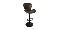 Tabouret de bar style vintage coloris brun foncé. Collection MABEL