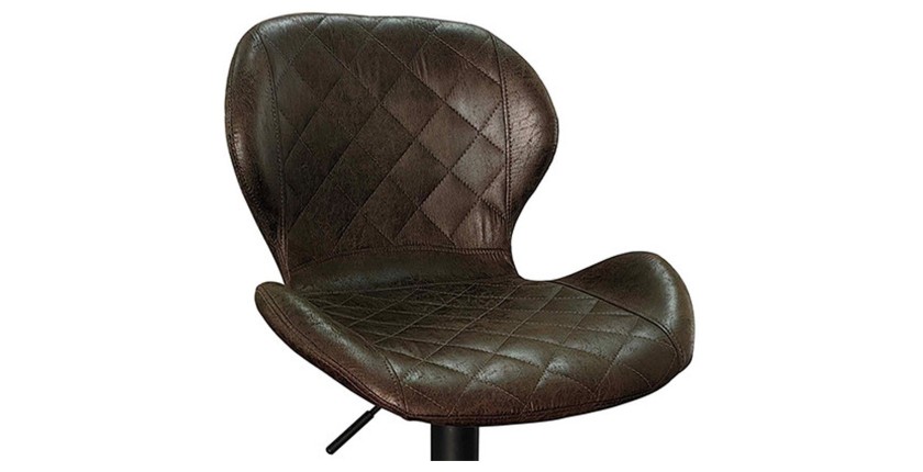 Tabouret de bar style vintage coloris brun foncé. Collection MABEL