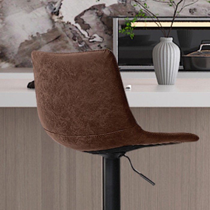 Sgabello da bar SOUL – PU marrone – Altezza regolabile 88-109 cm – Piedi in metallo – Stile vintage