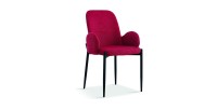 Silla BALBOA – Tela roja – Patas de metal – Altura 88 cm – Estilo moderno