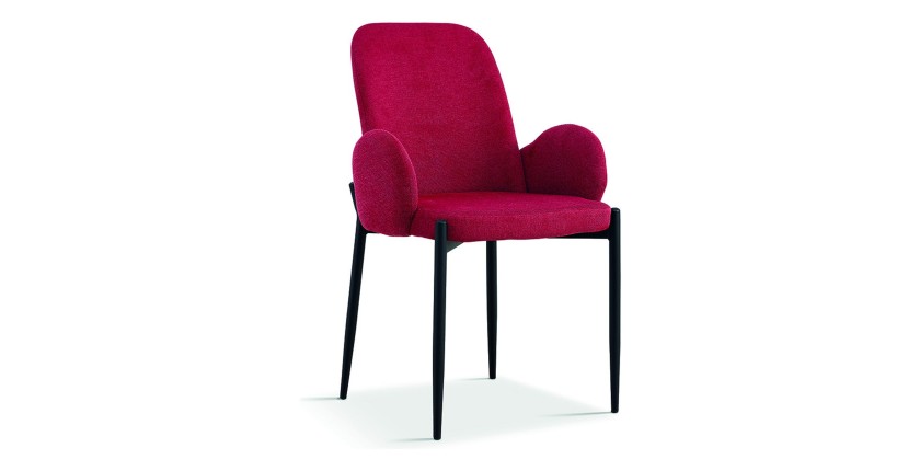 Silla BALBOA – Tela roja – Patas de metal – Altura 88 cm – Estilo moderno
