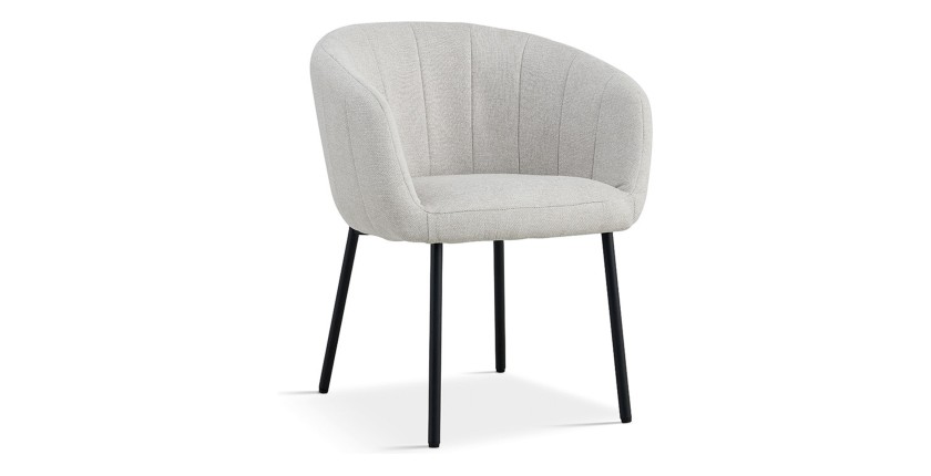 Chaise SEVILLE – Tissu beige – Pieds en métal – Hauteur 79 cm – Style contemporain