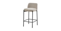 Chaise de comptoir ELISE – Couleur sable – Pieds en métal – Hauteur 85 cm – Style moderne