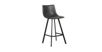 Barhocker OZON – PU Schwarz – Metallbeine – Höhe 98 cm – Industriestil