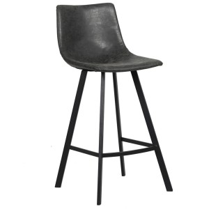 Barhocker OZON – PU Schwarz – Metallbeine – Höhe 98 cm – Industriestil