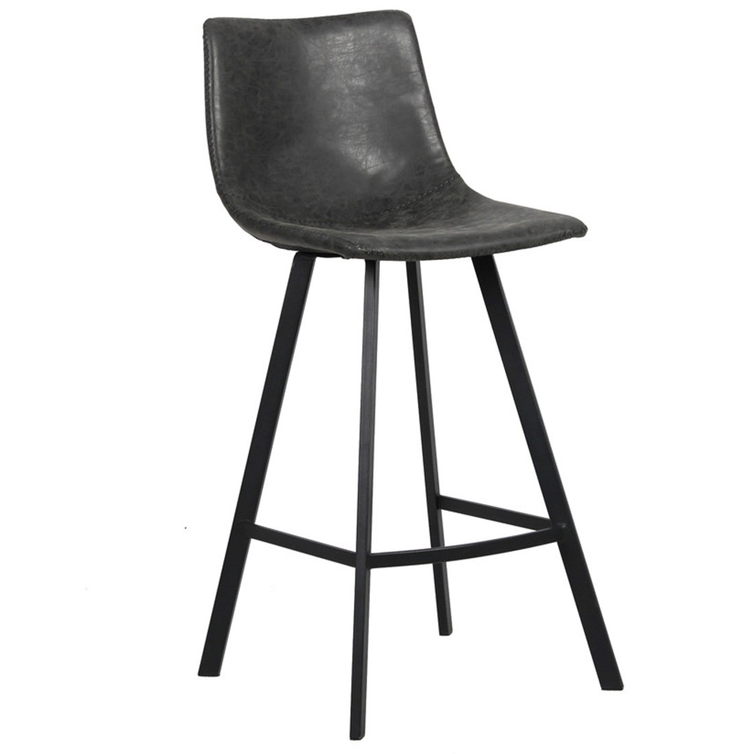 Barhocker OZON – PU Schwarz – Metallbeine – Höhe 98 cm – Industriestil