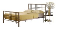 Letto PAXOS 160x200 cm in metallo colore grigio argento con rete a doghe.