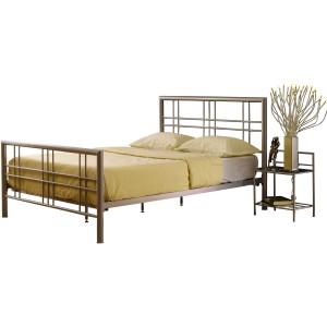 Letto PAXOS 160x200 cm in metallo colore grigio argento con rete a doghe.