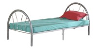 Bett mit Lattenrost CAMILLE 90x200 aus Metall, Farbe Silber – 210 x 88 x 95 cm