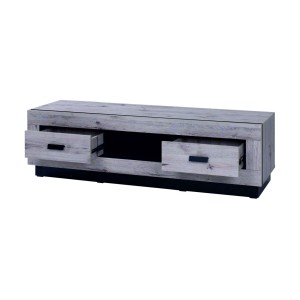 Meuble TV grand modèle MALAGA - Coloris chêne Wellington - 170 x 45 x 48 cm