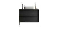 Meuble de salle de bain FRASSI – 79 cm – Noir cendré – Évier inclus – 2 tiroirs