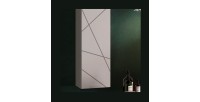 Meuble de salle de bain suspendu VITARIO – 1 porte – Blanc brillant – Design moderne