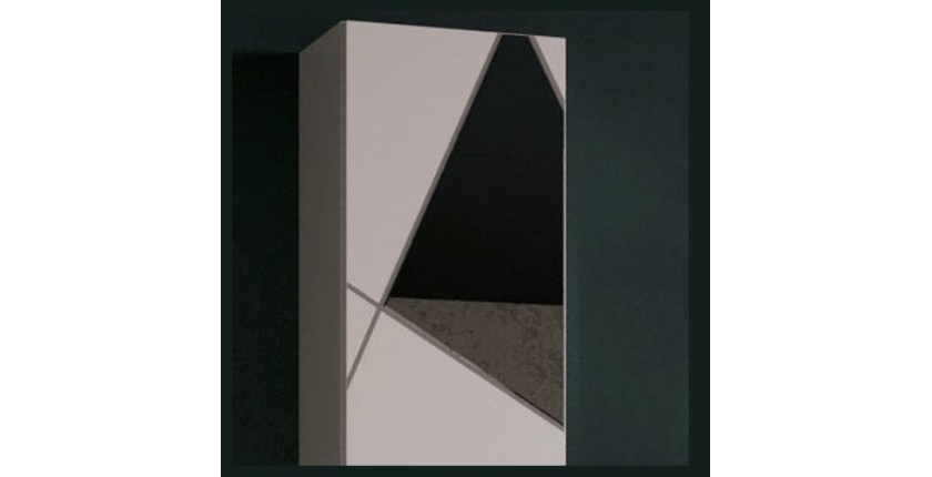 Mobile da bagno sospeso VITARIO – 1 porta – Bianco lucido – Design moderno