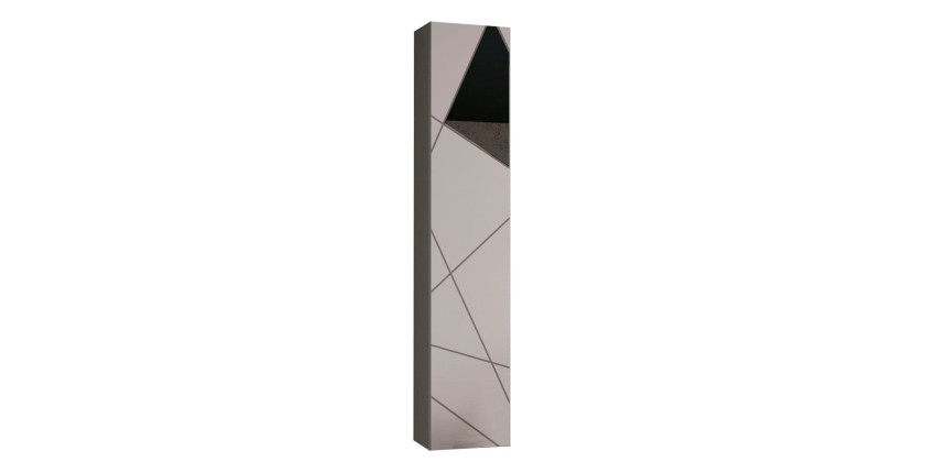 Meuble de salle de bain suspendu VITARIO – 1 porte – Blanc brillant – Design moderne