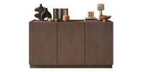 Buffet design 2 portes, collection DOMI, gris anthracite/chêne foncé