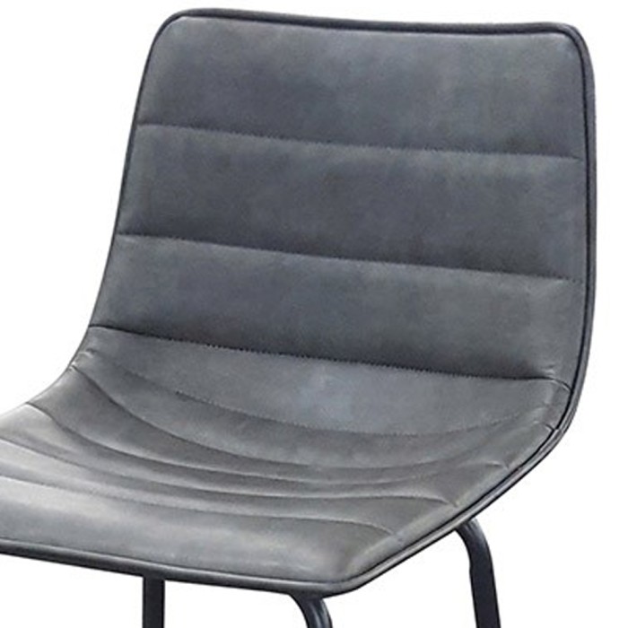 Set di 2 sgabelli da bar con schienale in effetto pelle grigio quarzo collezione NETS - Stile industriale