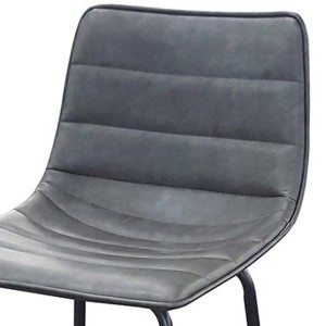 Lot de 2 tabourets de bar avec dossier effet cuir gris quartz collection NETS - Style industriel