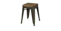 Lot de 4 tabourets style industriel en métal, coloris gris – Collection FACTORY.