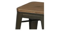 Lot de 4 tabourets style industriel en métal, coloris gris – Collection FACTORY.