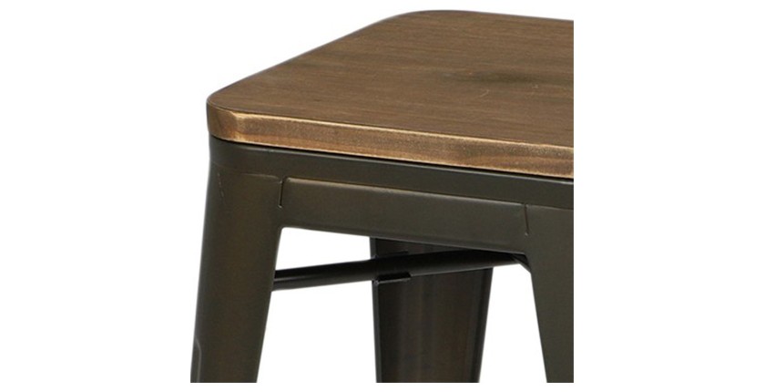 Set di 4 sgabelli in stile industriale in metallo, colore grigio - Collezione FACTORY.