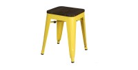 Lot de 4 tabourets style industriel en métal, coloris jaune – Collection FACTORY.