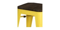 Lot de 4 tabourets style industriel en métal, coloris jaune – Collection FACTORY.