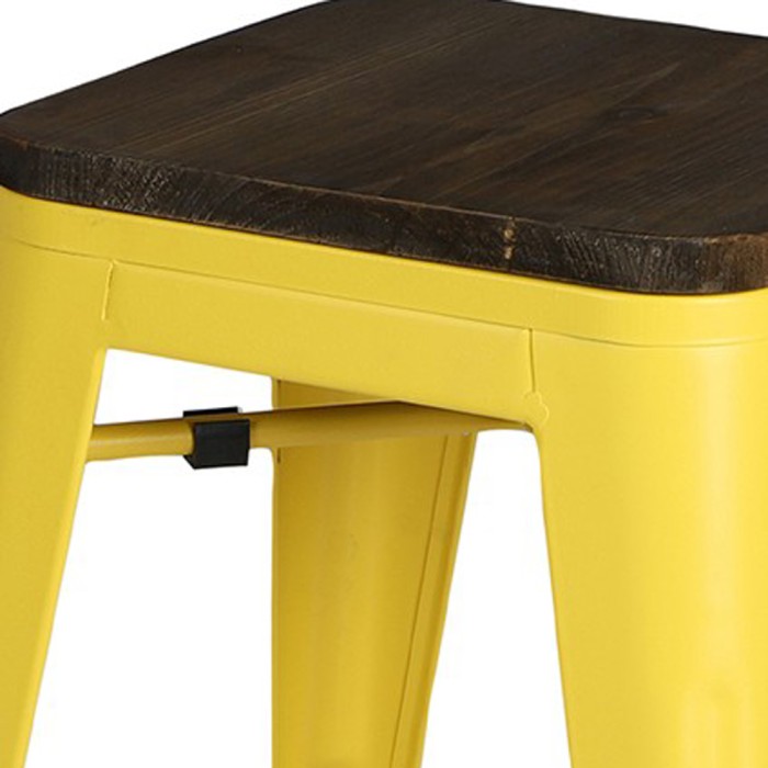 Set von 4 Industriestil Barhockern aus Metall, Farbe Gelb – Kollektion FACTORY.