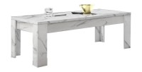 Table basse COLOMARMO - Coloris blanc effet marbre - Idéal pour apporter une touche d'élégance à votre salon.