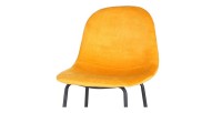 Lot de 4 tabourets de bar avec dossier en velours jaune et structure en métal collection LALY - Style industriel