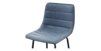 Lot de 2 tabourets de bar avec dossier effet cuir bleu denim collection NETS - Style industriel