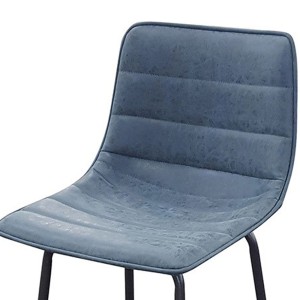 Lot de 2 tabourets de bar avec dossier effet cuir bleu denim collection NETS - Style industriel