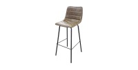 Lot de 2 tabourets de bar avec dossier effet cuir tilleul collection NETS - Style industriel